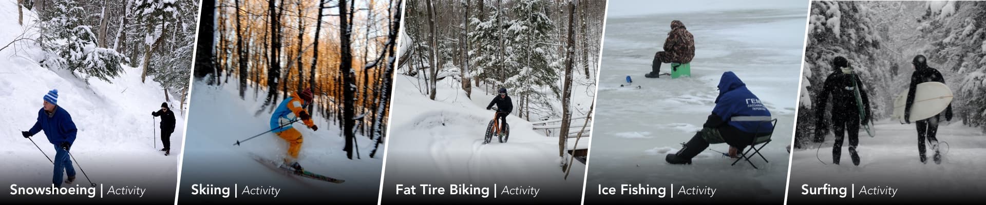Banner of winter activities