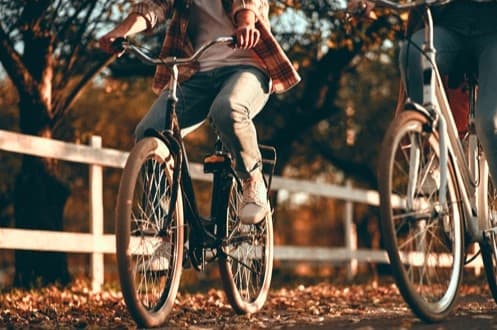 Couple biking near Marquette